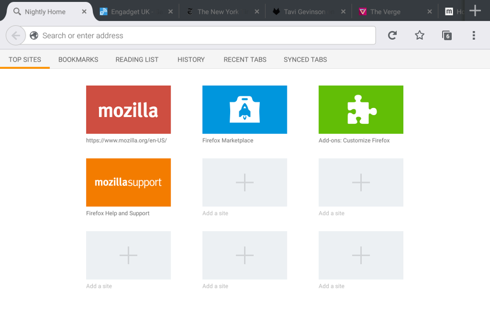 The new toolbar.